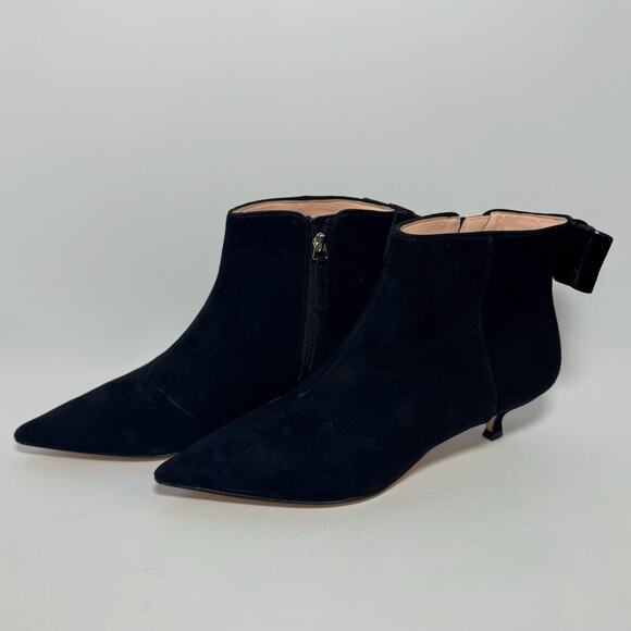 Kate Spade Donella Black Suede Ankle Bow Boots - NIB! - Picture 3 of 9